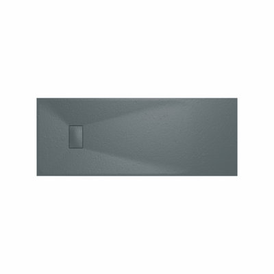 Rinse Bathrooms Smc Slate Effect Shower Enclosure Tray 1800X700mm Rectangular Wetroom Shower Base Anthracite from B&Q