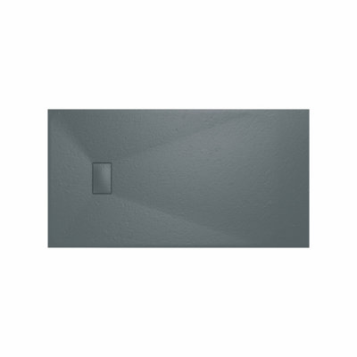 Rinse Bathrooms Smc Slate Effect Shower Enclosure Tray 1700X900mm Rectangular Wetroom Shower Base Anthracite from B&Q
