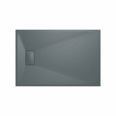 Rinse Bathrooms Smc Slate Effect Shower Enclosure Tray 1200X800mm Rectangular Wetroom Shower Base Anthracite from B&Q