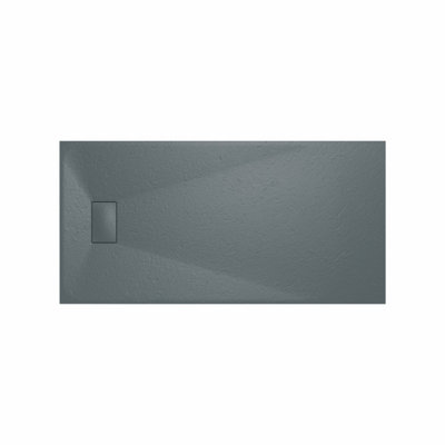Rinse Bathrooms Smc Slate Effect Shower Enclosure Tray 1600X800mm Rectangular Wetroom Shower Base Anthracite from B&Q