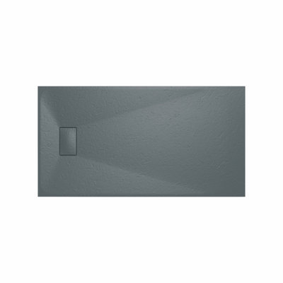 Rinse Bathrooms Smc Slate Effect Shower Enclosure Tray 1500X800mm Rectangular Wetroom Shower Base Anthracite from B&Q