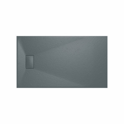 Rinse Bathrooms Smc Slate Effect Shower Enclosure Tray 1400X800mm Rectangular Wetroom Shower Base Anthracite from B&Q