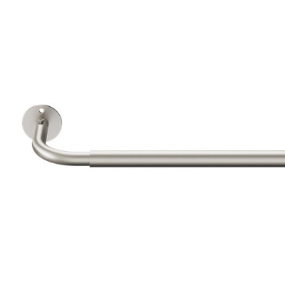 GoodHome Athens Satin Grey Nickel Effect Extendable Single Curtain Pole Set(L)1200mm-2100mm (Dia)19mm from B&Q