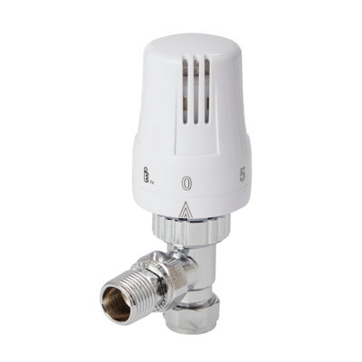 Flomasta Polished Angled Radiator Valve (Dia)15mm X ½" from B&Q