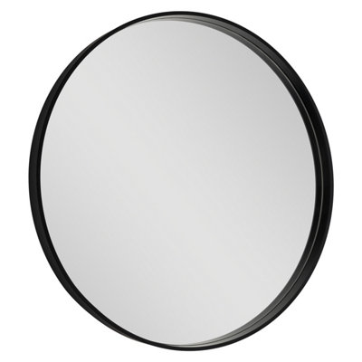 GoodHome Tisa Black Round Wall-Mounted Bathroom Mirror (H)60Cm (W)60Cm from B&Q