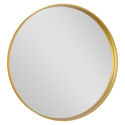 GoodHome Tisa Gold Effect Round Wall-Mounted Bathroom Mirror (H)60Cm (W)60Cm from B&Q