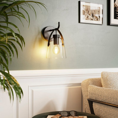 GoodHome Calume Bell Matt Black Wired Led Wall Light from B&Q