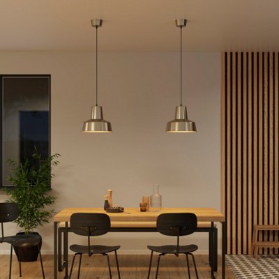 B&Q -  Orous Geometric Satin Pewter Effect Led Pendant Ceiling Light(Dia)320mm