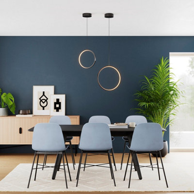 GoodHome Samana Round Matt Black Led Pendant Ceiling Light(Dia)380mm from B&Q