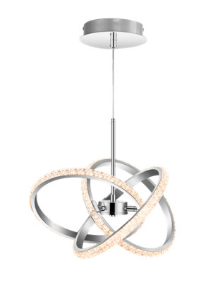 GoodHome Darien Round Beaded Chrome Effect Led Ceiling Light(Dia)420mm from B&Q