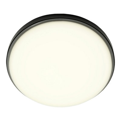 GoodHome Almagro Black Wired Led Bulkhead Light (Dia) 28Cm from B&Q