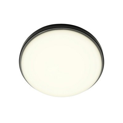 GoodHome Almagro Matt Black Wired Led Bulkhead Light (Dia) 35Cm from B&Q
