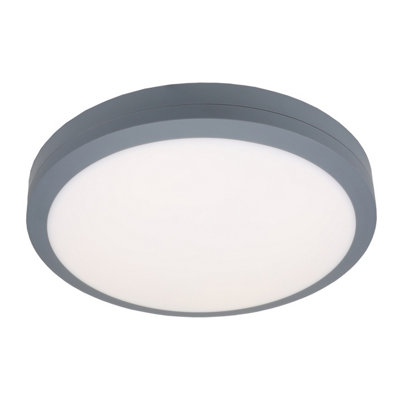 GoodHome Tilman Matt Grey Wired Led Bulkhead Light (Dia) 39Cm from B&Q