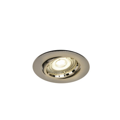 B&Q -  Salk Brushed Chrome Nickel Effect Adjustable Led Neutral White Downlight 4.8W Ip20