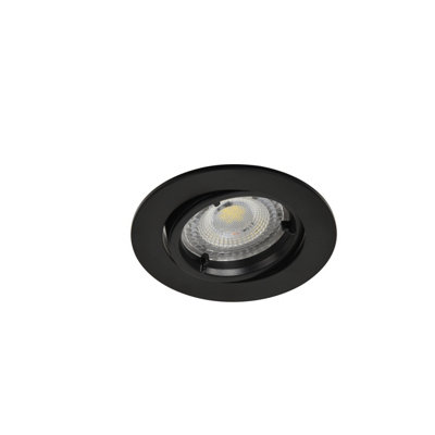 B&Q -  Salk Black Adjustable Led Neutral White Downlight 4.8W Ip20