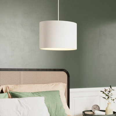 GoodHome Bodmin Beige Silver Effect Oval Lamp Shade (D)30Cm from B&Q