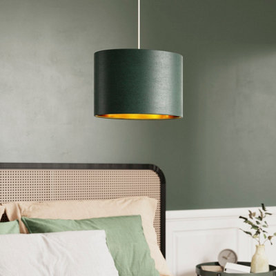 GoodHome Bodmin Dark Green Oval Lamp Shade (D)30Cm from B&Q