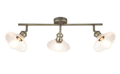 GoodHome Northwich Satin Nickel Effect 3 Light Spotlight from B&Q