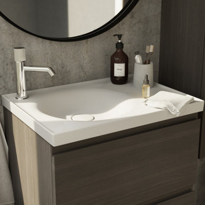 GoodHome Kentia Matt White Rectangular Vanity Basin (W)60.6Cm from B&Q