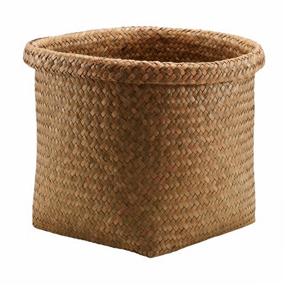 GoodHome Mixxit Curved Natural Seagrass Foldable Storage Basket (H)30Cm (W)30Cm (D)30Cm from B&Q