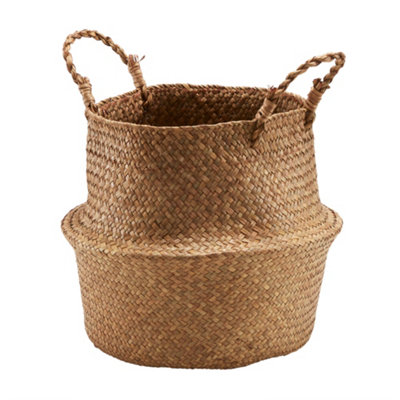 GoodHome Mixxit Belly Natural Seagrass Storage Basket (H)36Cm (W)30Cm (D)30Cm from B&Q