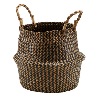 GoodHome Mixxit Zig Zag Natural Seagrass Storage Basket (H)36Cm (W)30Cm (D)30Cm from B&Q