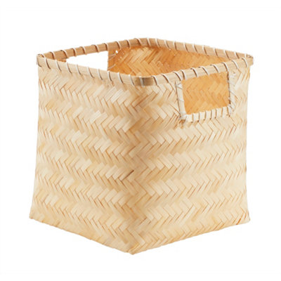 GoodHome Mixxit Natural Wood Foldable Storage Basket (H)30Cm (W)30Cm (D)30Cm from B&Q