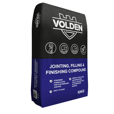 Volden Plasterboard JointingFilling & Finishing Compound 10Kg 8.3L Bag from B&Q