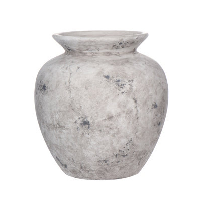 Grey Ceramic Rustic Vase(H)27Cm (D)26Cm from B&Q