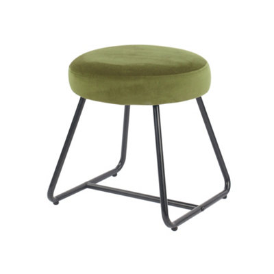 Turio Velvet Effect Green Metal Stool from B&Q