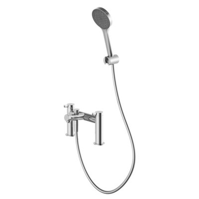 GoodHome Maza Gloss Chrome Effect Deck-Mounted Bath Mixer Tap With Shower Kit from B&Q