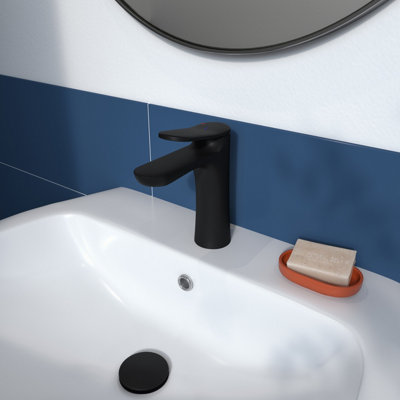 GoodHome Kentia M Matt Black Basin Mixer Tap from B&Q