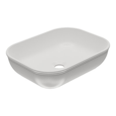 GoodHome Endell Gloss White Rectangular Counter Top Basin (W)45Cm from B&Q