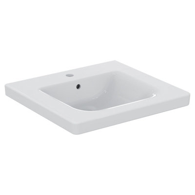Ideal Standard Concept Freedom Accessible Gloss White Rectangular Wall-Mounted Basin With Fittings & Fixings Included (W)60Cm from B&Q