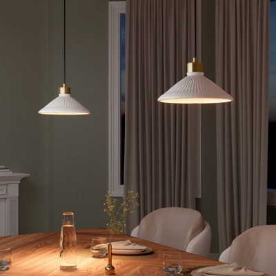 B&Q -  Tremont White Coolie Cone Lamp Shade (D)23Cm