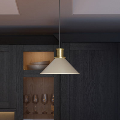 B&Q -  Danvers Taupe Coolie Cone Lamp Shade (D)26Cm