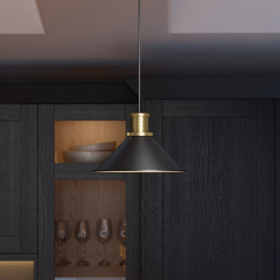 B&Q -  Danvers Black Coolie Cone Lamp Shade (D)26Cm