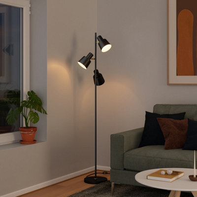 GoodHome Norwalk Matt Black 3 Lights Floor Lamp from B&Q