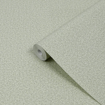 GoodHome Adlet Sage Woven Effect Embossed Wallpaper from B&Q