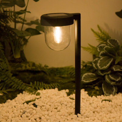  - Brith Polished Black Solar-Powered Integrated Led Outdoor Stake Light