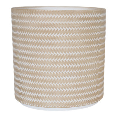 Verve Beige Rattan Effect Terracotta Plant Pot (Dia) 19Cm(H)19Cm from B&Q