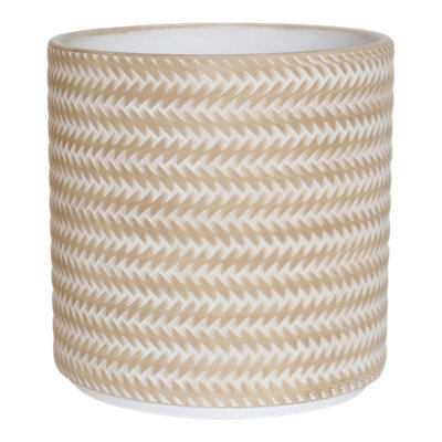 Verve Beige Rattan Effect Terracotta Plant Pot (Dia) 14.5Cm(H)14Cm from B&Q
