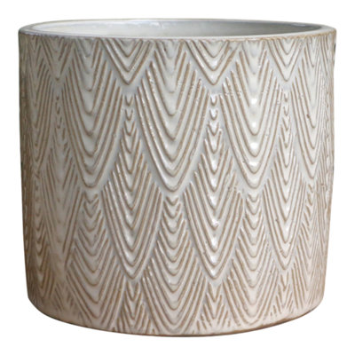 Verve Green Ceramic Plant Pot (Dia) 20Cm(H)17Cm from B&Q