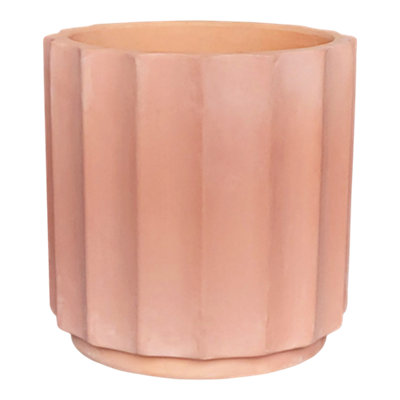 Verve Unfinished Ribbed Terracotta Plant Pot (Dia) 34Cm(H)34Cm from B&Q