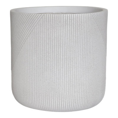 Verve White Fibreclay Plant Pot (Dia) 30Cm(H)30Cm from B&Q