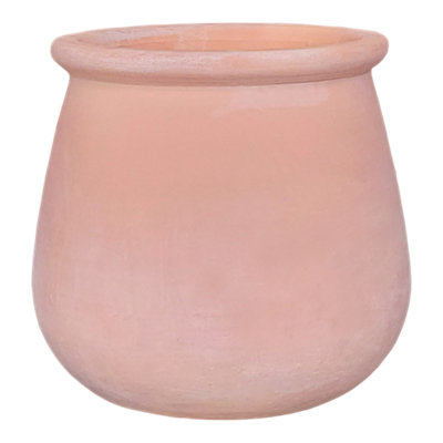 Verve Whitewash Belly Terracotta Plant Pot (Dia) 35Cm(H)34Cm from B&Q