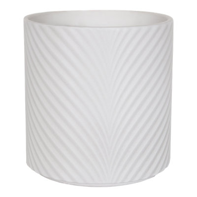 Verve White Wave Ceramic Plant Pot (Dia) 13Cm(H)13Cm from B&Q