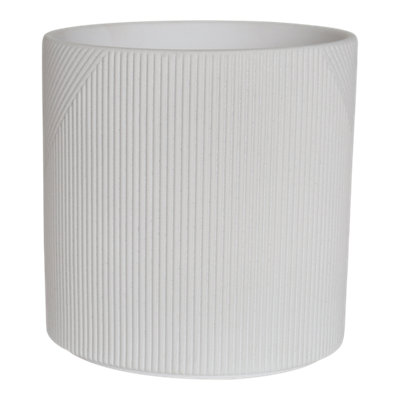 Verve White Terracotta Plant Pot (Dia) 14Cm(H)14Cm from B&Q