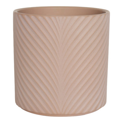 Verve Painted Pink Wave Ceramic Plant Pot (Dia) 13Cm(H)13Cm from B&Q