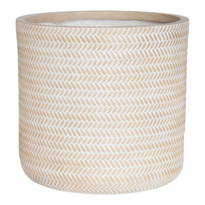 Verve Beige Rattan Effect Fibreclay Plant Pot (Dia) 36Cm(H)34.5Cm from B&Q